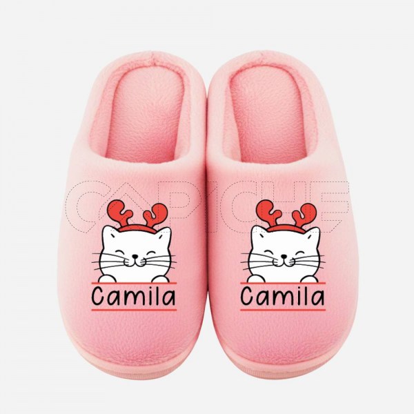 Chinelo Personalizado Pelúcia Gato