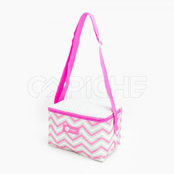 Lancheira Térmica Mini Chevron Rosa