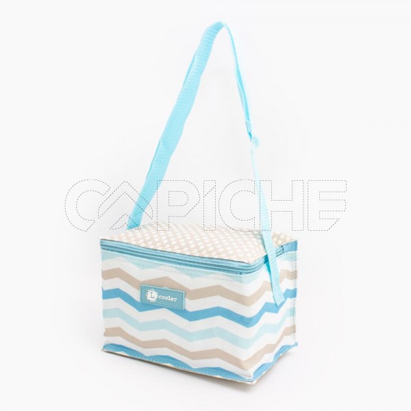 Lancheira Térmica Mini Chevron Azul