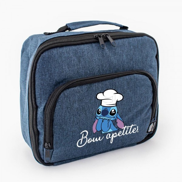 Lancheira stampex mao azul Stitch