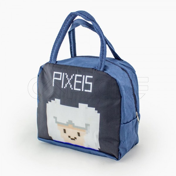 Lancheira de mão Pixel azul