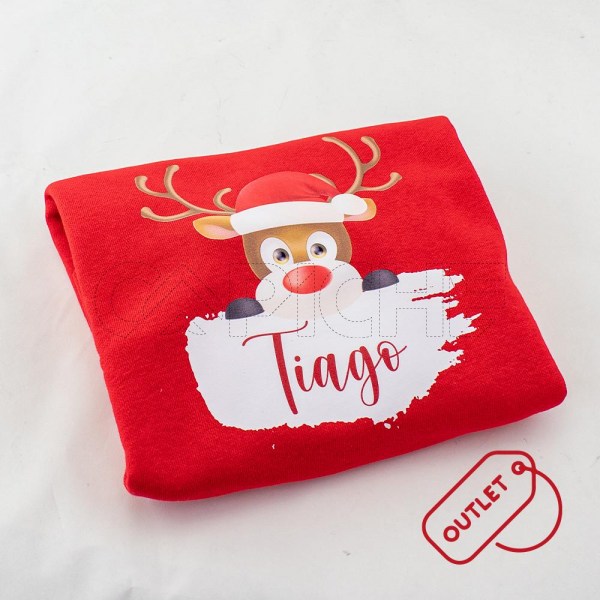 Estampa Impressa Sweater s/ capuz - 5/6 anos Vermelha Tiago