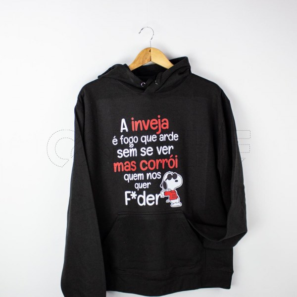 Estampa Impressa Sweater C/ capuz Preto  XXL