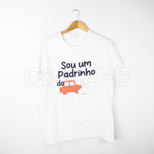 Estampa Impressa T-shirt Unissexo M Branca Padrinho