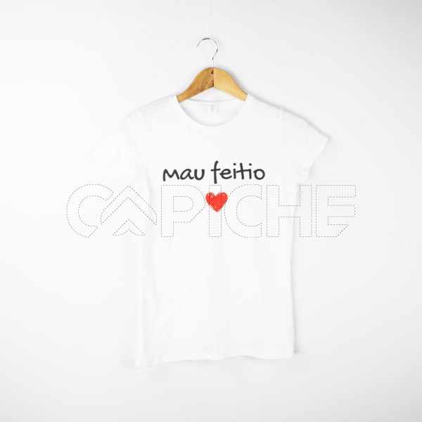 Estampa Impressa T-shirt cintada Branco S