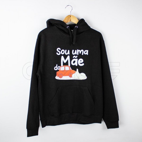 Estampa Impressa Sweater c/capuz Preta L Mãe