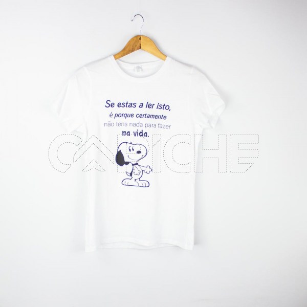 Estampa Impressa T-shirt cintada Branco L