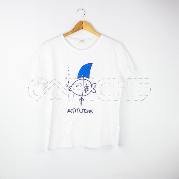 Estampa Impressa T-shirt cintada Branco  2XL
