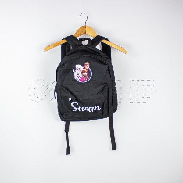 Estampa Impressa Mochila Escolar Preta Susan