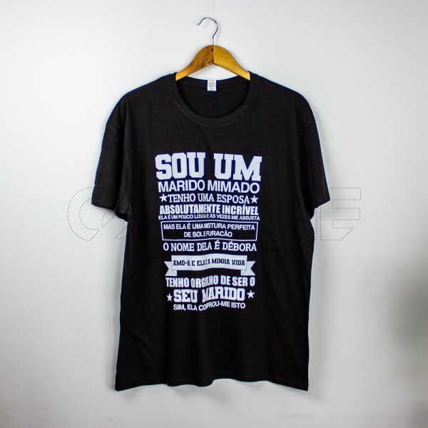 Estampa Impressa T-shirt Unissexo 2XL Preta Débora