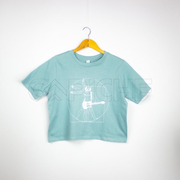 Estampa Impressa T-shirt Cropped S Azul