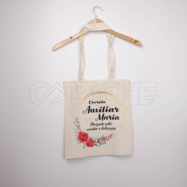 Estampa Impressa Tote Bag Cru Auxiliar Maria