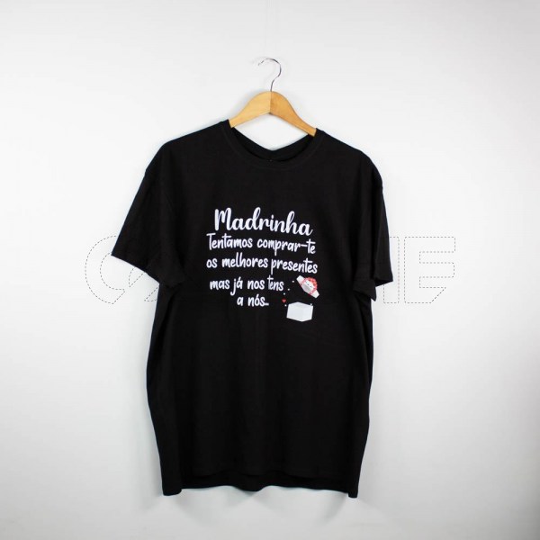 Estampa Impressa T-shirt Unissex 2XL Preta