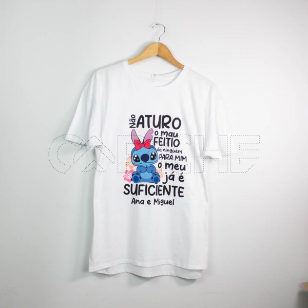 Estampa Impressa T-shirt Unissex 2XL Branca