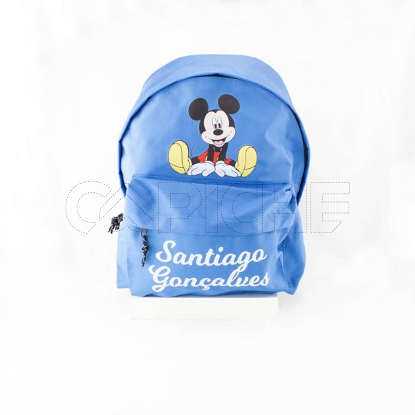 Estampa Impressa Mochila Escolar Azul Royal Santiago Gonçalves