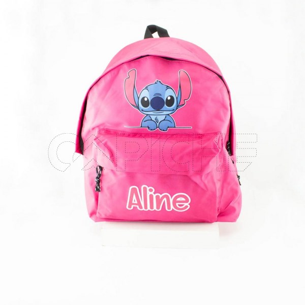 Estampa Impressa Mochila Escolar Rosa Aline