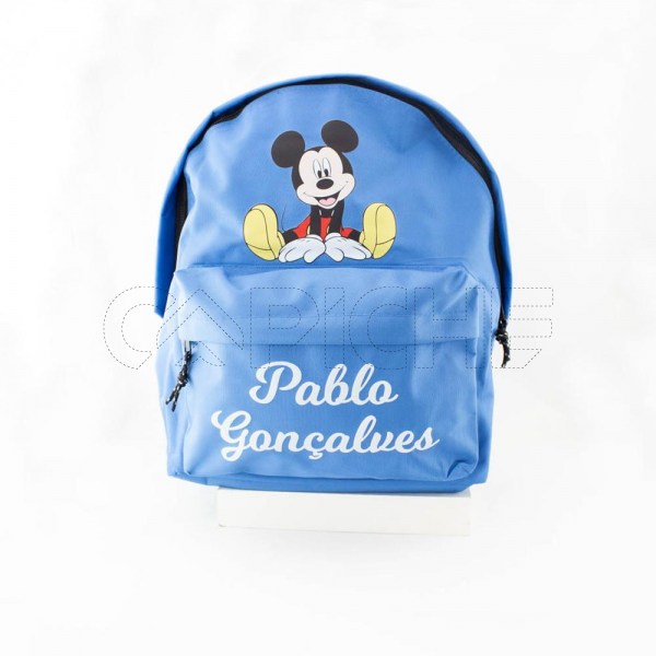 Estampa Impressa Mochila Escolar Azul Royal Pablo Gonçalves