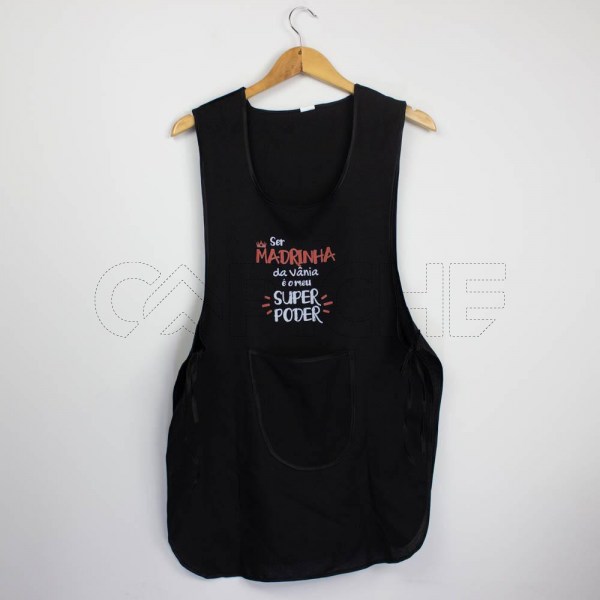 Estampa Impressa Avental Bata Preto Madrinha (Vânia)
