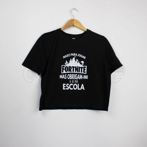 Estampa Impressa T-shirt Cropped M Preto