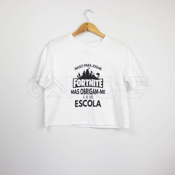 Estampa Impressa T-shirt Cropped S Branca