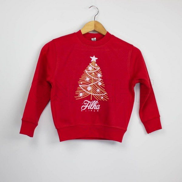 Estampa Impressa Sweater criança 5/6 anos Vermelha Filha