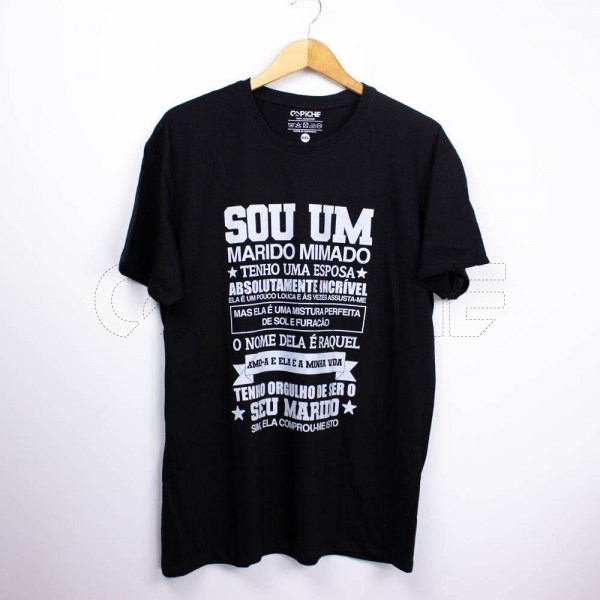 Estampa Impressa T-shirt Unissex 2XL Preta Raquel