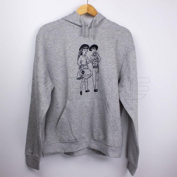Estampa Impressa Sweater C/ Capuz Cinza Claro L