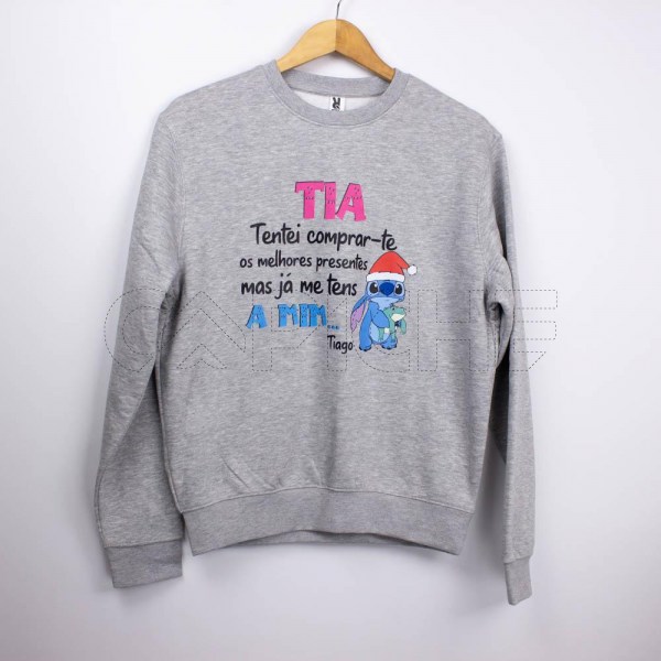 Estampa Impressa Sweater Cinza Claro S Tiago