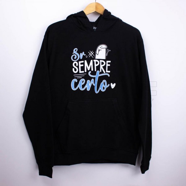 Estampa Impressa Sweater Com Capuz Preto L