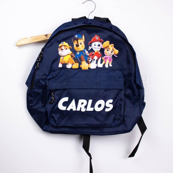 Estampa Impressa Mochila Escolar Azul Escuro Carlos