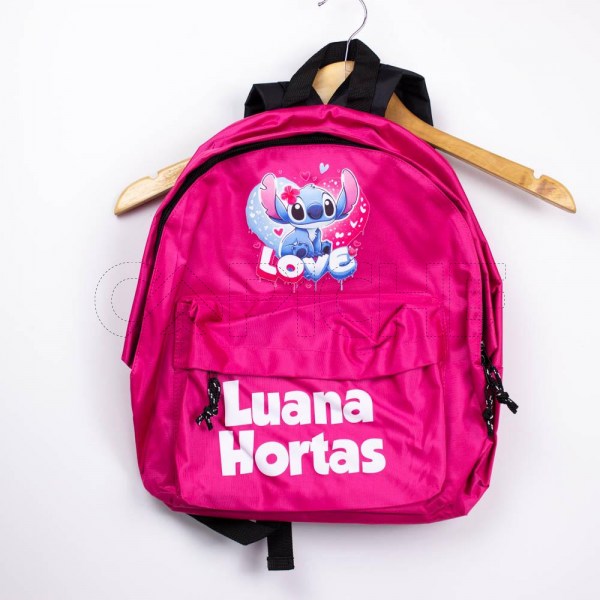 Estampa Impressa Mochila Escolar Rosa Luana Hortas