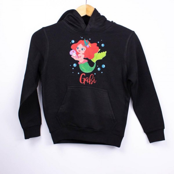 Estampa Impressa Sweater Com capuz Preto 7/8 anos Gabi