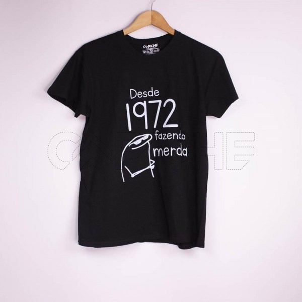 Estampa Impressa T-shirt Unissexo M Preta 1972
