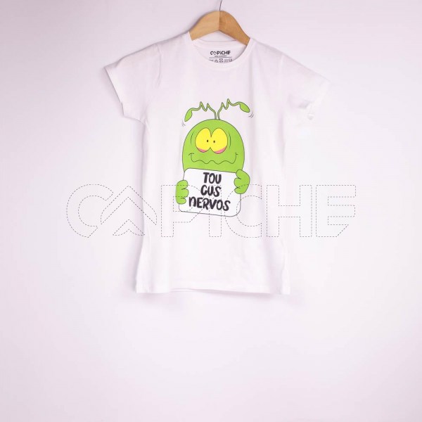 Estampa Impressa T-shirt 3XL manga curta Branco