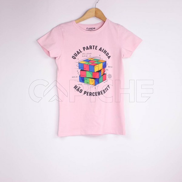 Estampa Impressa T-shirt cintada S Rosa