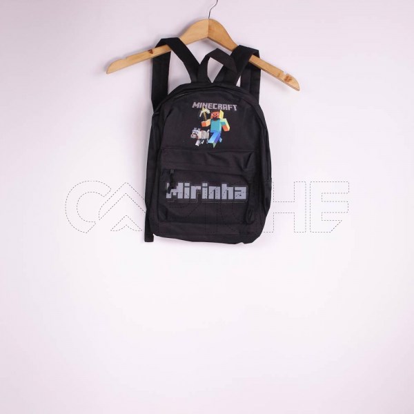 Estampa Impressa Mochila Escolar Preta Mirinha