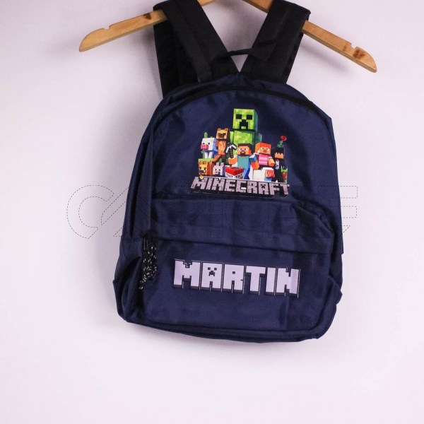 Estampa Impressa Mochila Escolar Azul Escura Martin