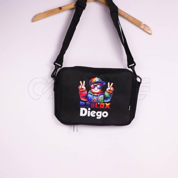 Estampa Impressa Lancheira Escolar Preta Diego