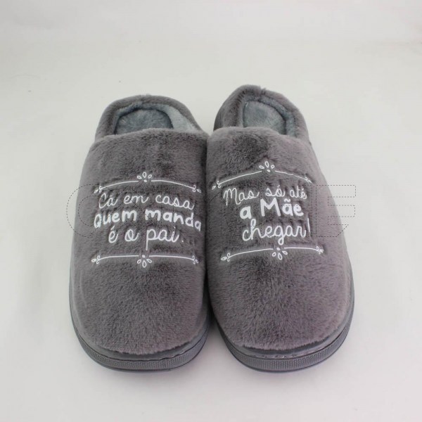 Estampa Impressa Chinelo Pelucia Cinza 42-43