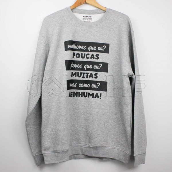 Estampa Impressa Sweater Cinza Claro 2XL