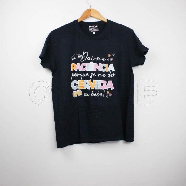 Estampa Impressa T-shirt Azul Escuro L