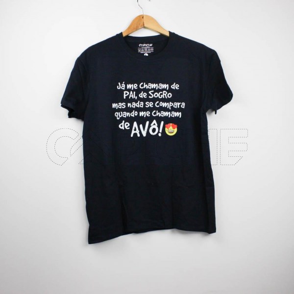 Estampa Impressa T-shirt Azul Escura L
