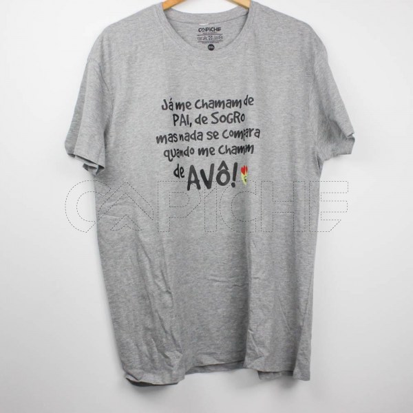 Estampa Impressa T-shirt Cinza Claro 2XL