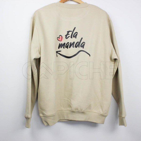 Estampa Impressa Sweater L Areia Ela paga