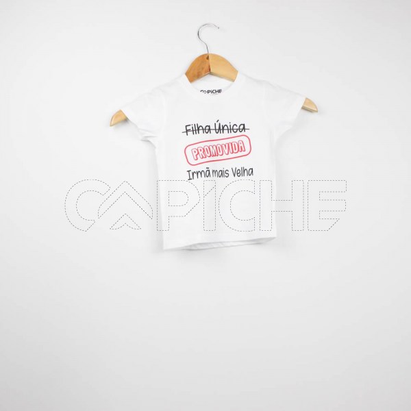 Estampa Impressa T-shirt Unissexo Criança Branca 1-2 anos