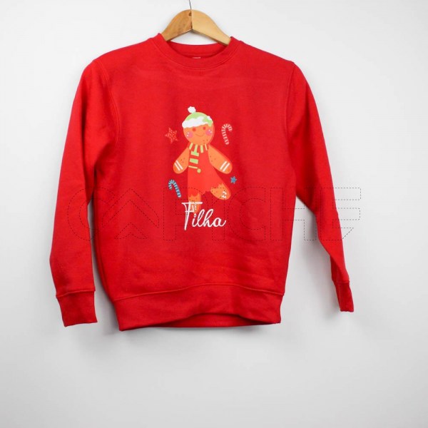 Estampa Impressa Sweater Vermelha 9-10 anos Filha