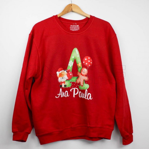 Estampa Impressa Sweater Vermelha XL Ana Paula