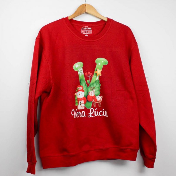 Estampa Impressa Sweater Vermelha XL Vera Lúcia