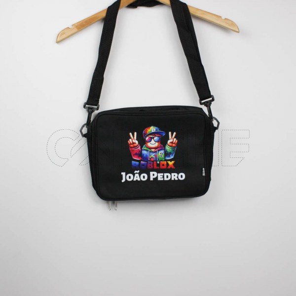 Estampa Impressa Lancheira Escolar Preta João Pedro
