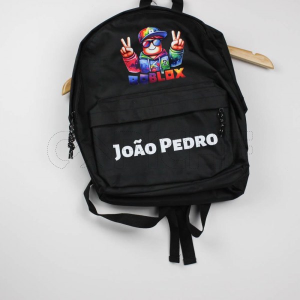 Estampa Impressa Mochila Escolar Preta João Pedro